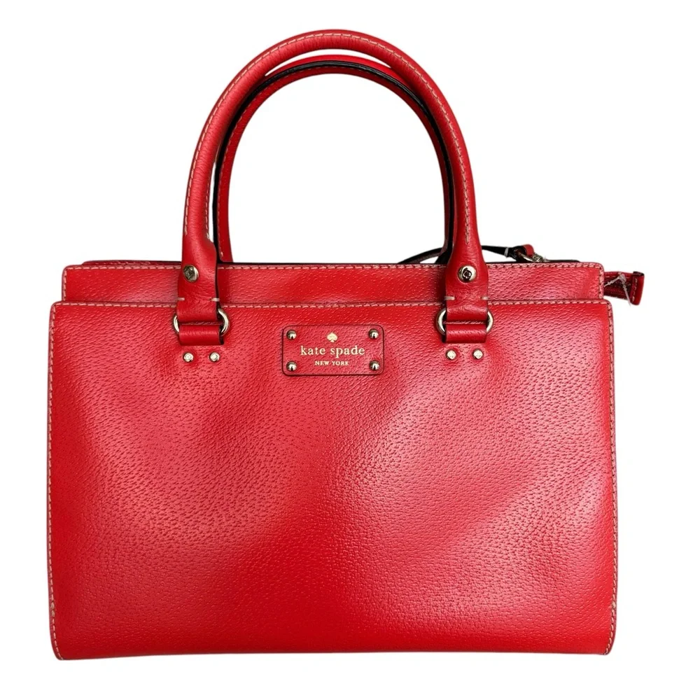 🆕 Kate Spade Large Satchel Red Shoulder Bag